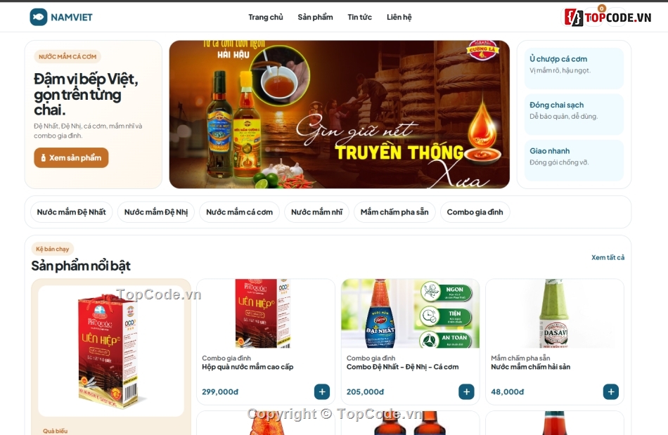 website,web bán nước mắm,website bán nước mắm